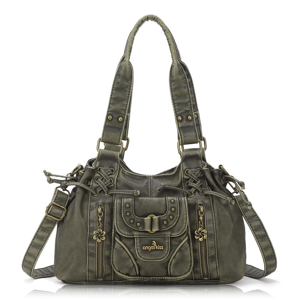 5786 Small hobo Bags Retro Washed Leather Shoulder Handbag Roomy Top